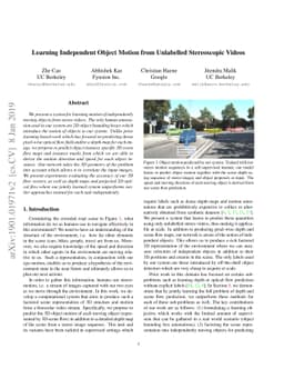 Learning Independent Object Motion from Unlabelled Stereoscopic Videos