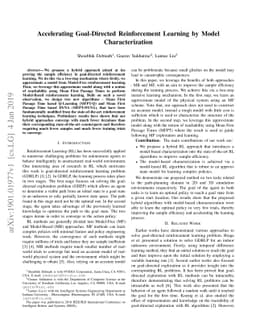 Accelerating Goal-Directed Reinforcement Learning by Model
  Characterization