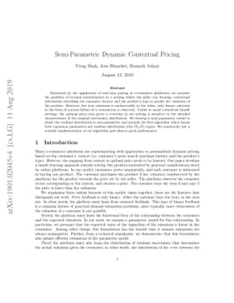 Semi-parametric dynamic contextual pricing