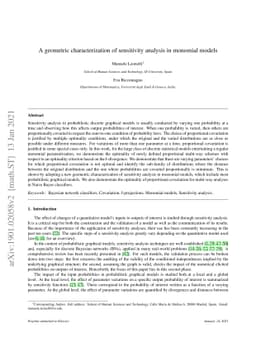 A geometric characterisation of sensitivity analysis in monomial models