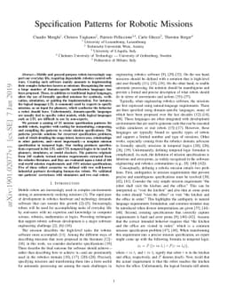 Specification Patterns for Robotic Missions