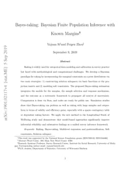 Bayes-raking: Bayesian Finite Population Inference with Known Margins