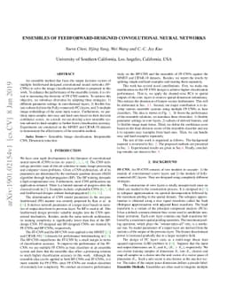 Ensembles of feedforward-designed convolutional neural networks