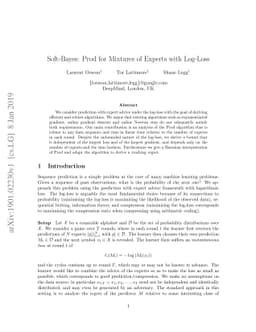 Soft-Bayes: Prod for Mixtures of Experts with Log-Loss