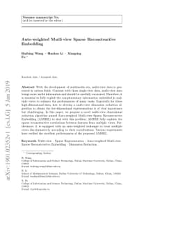 Auto-weighted Mutli-view Sparse Reconstructive Embedding