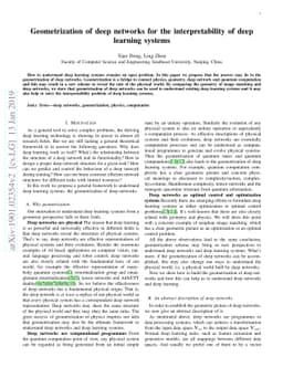 Geometrization of deep networks for the interpretability of deep
  learning systems
