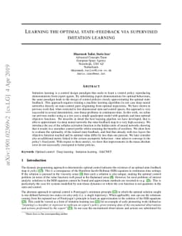 Learning the optimal state-feedback via supervised imitation learning