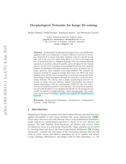 Morphological Networks for Image De-raining