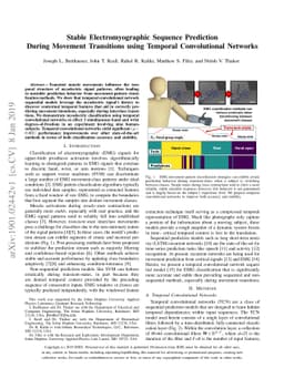 Stable Electromyographic Sequence Prediction During Movement Transitions
  using Temporal Convolutional Networks