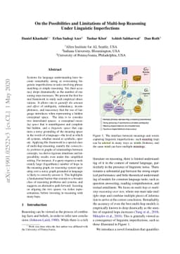 On the Possibilities and Limitations of Multi-hop Reasoning Under
  Linguistic Imperfections