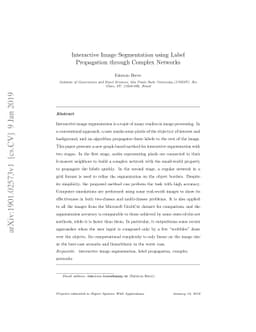 Interactive Image Segmentation using Label Propagation through Complex
  Networks