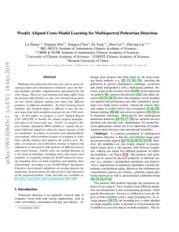 Weakly Aligned Cross-Modal Learning for Multispectral Pedestrian
  Detection