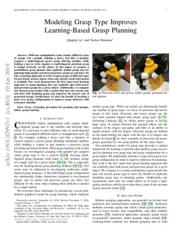 Modeling Grasp Type Improves Learning-Based Grasp Planning