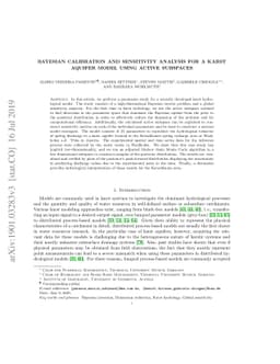 Bayesian calibration and sensitivity analysis for a karst aquifer model
  using active subspaces