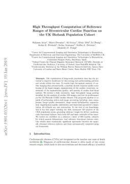 High Throughput Computation of Reference Ranges of Biventricular Cardiac
  Function on the UK Biobank Population Cohort