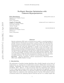 No-Regret Bayesian Optimization with Unknown Hyperparameters