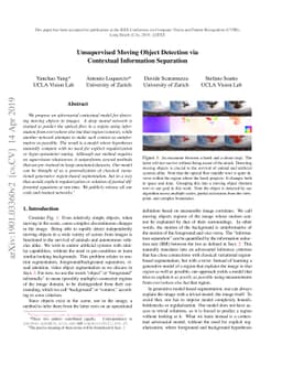 Unsupervised Moving Object Detection via Contextual Information
  Separation