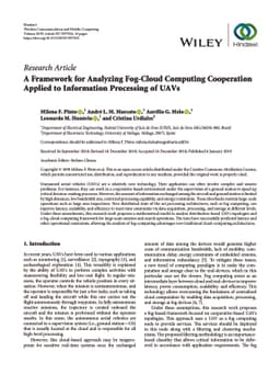 A Framework for Analyzing Fog-Cloud Computing Cooperation Applied to
  Information Processing of UAVs