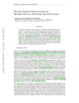 On the Turing Completeness of Modern Neural Network Architectures