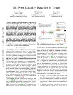 On Event Causality Detection in Tweets