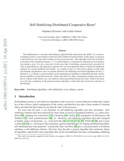 Self-Stabilizing Distributed Cooperative Reset