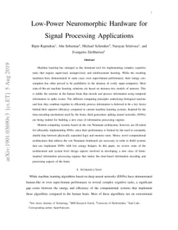 Low-Power Neuromorphic Hardware for Signal Processing Applications