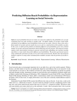 Predicting Diffusion Reach Probabilities via Representation Learning on
  Social Networks