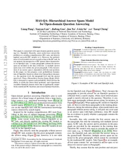 HAS-QA: Hierarchical Answer Spans Model for Open-domain Question
  Answering