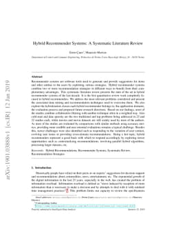 Hybrid Recommender Systems: A Systematic Literature Review