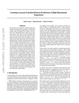 Learning Accurate Extended-Horizon Predictions of High Dimensional
  Trajectories