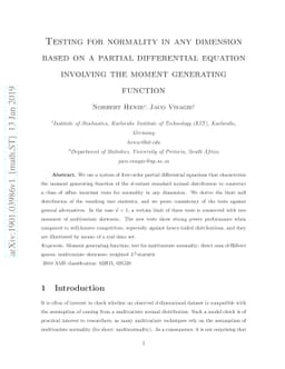Testing for normality in any dimension based on a partial differential
  equation involving the moment generating function