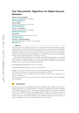 Fast Deterministic Algorithms for Highly-Dynamic Networks