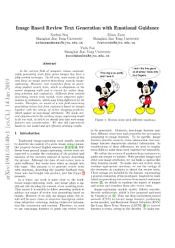 Image Based Review Text Generation with Emotional Guidance