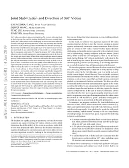 Joint Stabilization and Direction of 360°Videos