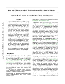 How does Disagreement Help Generalization against Label Corruption?