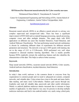 RNNSecureNet: Recurrent neural networks for Cyber security use-cases
