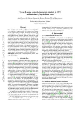 Towards Using Context-Dependent Symbols in CTC Without State-Tying
  Decision Trees