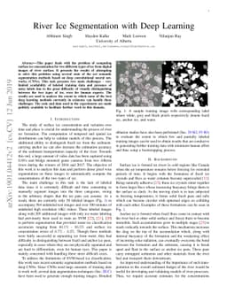 River Ice Segmentation with Deep Learning