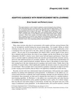 Adaptive Guidance with Reinforcement Meta-Learning