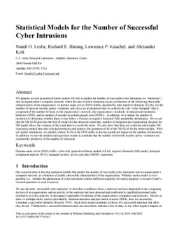 Statistical Models for the Number of Successful Cyber Intrusions
