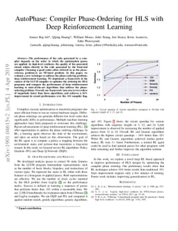 AutoPhase: Compiler Phase-Ordering for High Level Synthesis with Deep
  Reinforcement Learning