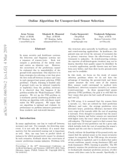 Online Algorithm for Unsupervised Sensor Selection