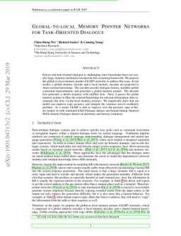 Global-to-local Memory Pointer Networks for Task-Oriented Dialogue
