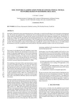Soil Texture Classification with 1D Convolutional Neural Networks based
  on Hyperspectral Data