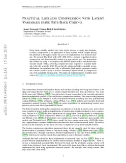 Practical Lossless Compression with Latent Variables using Bits Back
  Coding