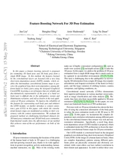 Feature Boosting Network For 3D Pose Estimation