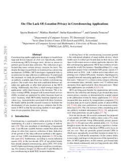 On (The Lack Of) Location Privacy in Crowdsourcing Applications