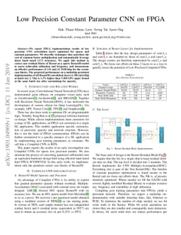 Low Precision Constant Parameter CNN on FPGA