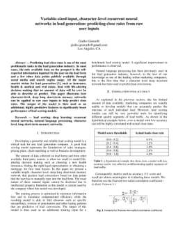 Variable-sized input, character-level recurrent neural networks in lead
  generation: predicting close rates from raw user inputs