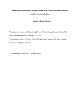 Efficient surrogate modeling methods for large-scale Earth system models
  based on machine learning techniques